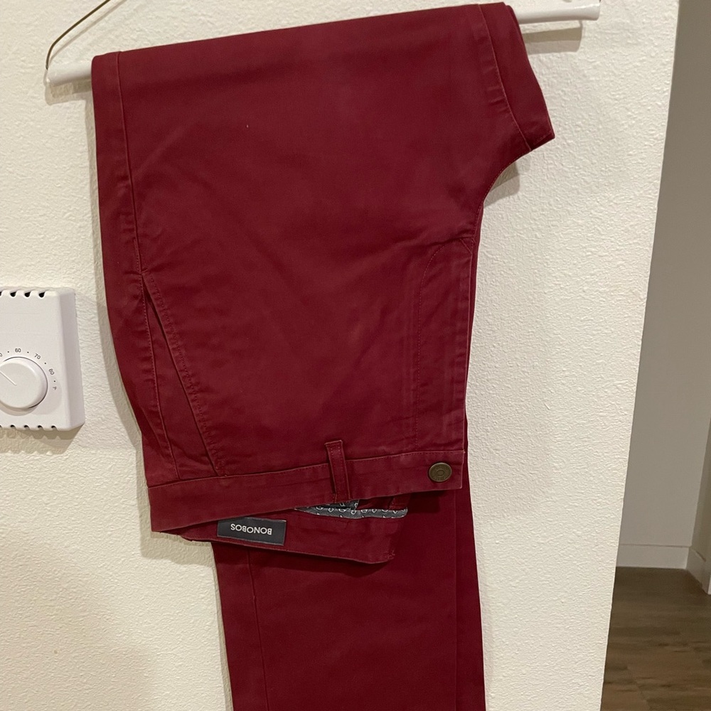 Bonobos Slim Chinos! 35X32! Red!